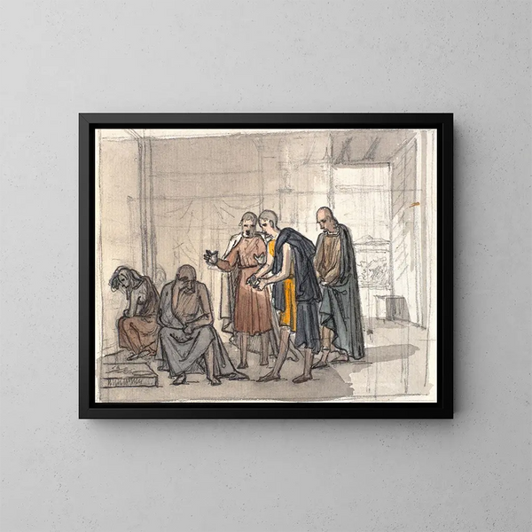 Job und seine Freunde - Martinus Rørbye — gerahmtes Bild an der Wand