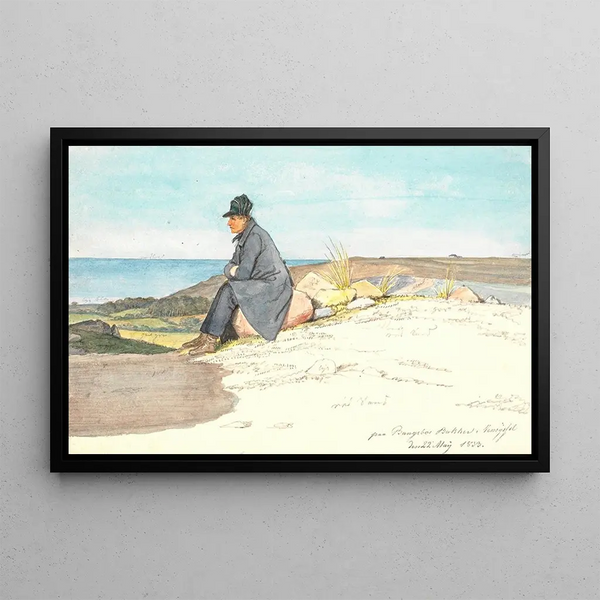 Martinus Rrbye - Siddende mand i Bangsbo bakker Vendsyssel 22 maj 1833.webp