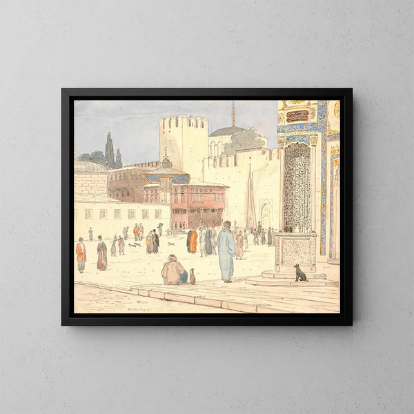 Die Platz vor BabiHmayan in Konstantinopel - Martinus Rørbye — gerahmtes Bild an der Wand