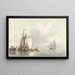 Vista sul fiume con barche ormeggiate - Martinus Schouman — quadro incorniciato alla parete