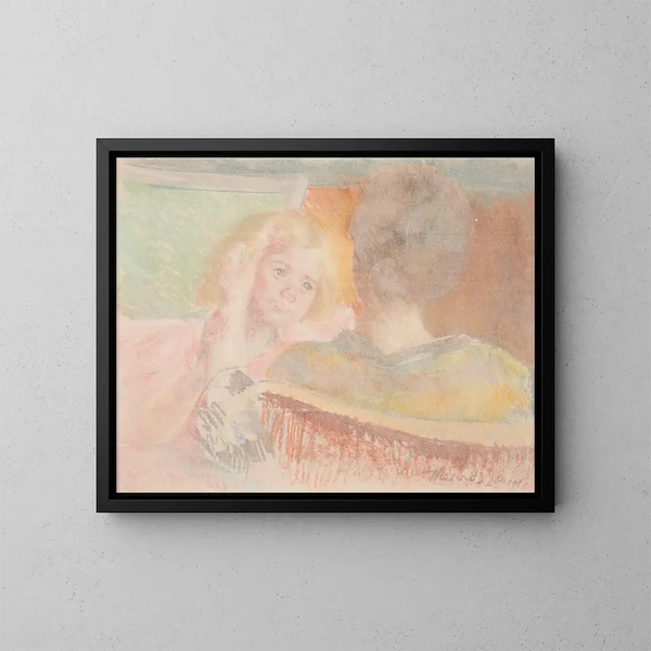 Mutter, die Sara die Haare kämmt Nr. 2 - Mary Cassatt — gerahmtes Bild an der Wand