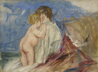 Mary Cassatt - Mother Seated with Baby Standing Next to Her in a Landscape.webp
