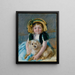 Sara con il suo cane - Mary Cassatt — quadro incorniciato alla parete