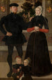 Thomas Gerritzn Doesburch und Claesje Hendricksdr Roeclaes mit ihren Töchtern - Meister des Familienporträts von Antwerpen — Ansicht des Kunstwerks