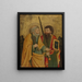 Saint Pierre und ein anderer Heiliger in einer felsigen Landschaft - Meister von 1458 — gerahmtes Bild an der Wand
