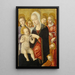 Madonna and Child with angels and cherubs - Matteo di Giovanni — framed artwork on a wall