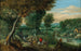 Paesaggio boscoso con viaggiatori vicino a un fiume - Mattheus Molanus — vista dell’opera