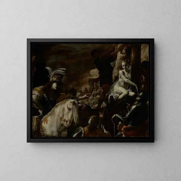 Clorinde salvando Sofronia e Olindo - Mattia Preti — quadro incorniciato alla parete
