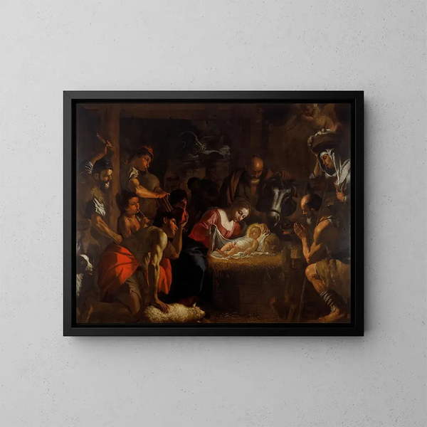 L'Adorazione dei pastori - Mattia Preti — quadro incorniciato alla parete