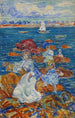 Figuren bei Ebbe auf den Felsen - Maurice Prendergast — Ansicht des Kunstwerks