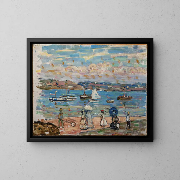 Promenade am Meerestrand - Maurice Prendergast — gerahmtes Bild an der Wand