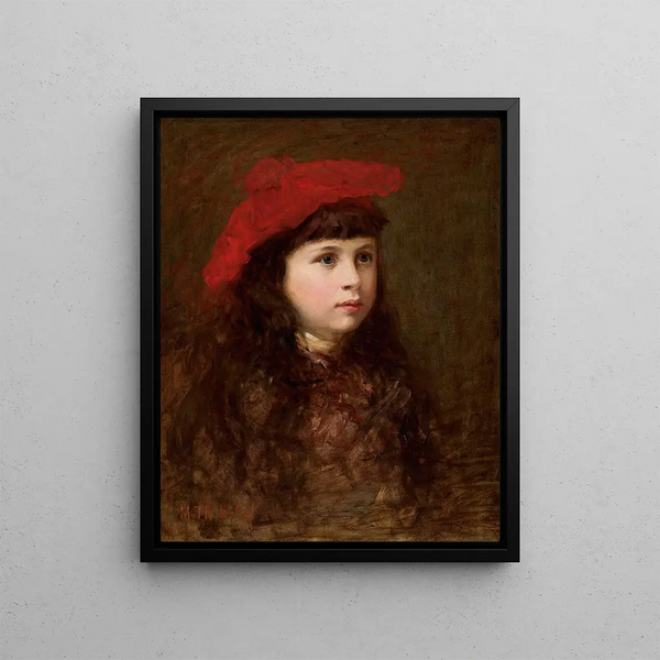 Maurycy Trbacz - Portrait of a girl in a red beret.webp