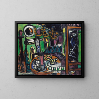 Hinter den Kulissen - Max Beckmann — gerahmtes Bild an der Wand