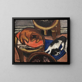 Majong e cani freddi - Max Beckmann — quadro incorniciato alla parete