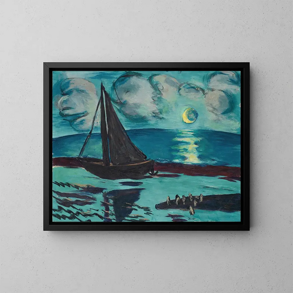 Riproduzione del dipinto Notte di luna sulla riva del mare - Max Beckmann
