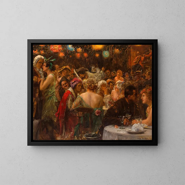 Der Maskenball - Max Friedrich Rabes — gerahmtes Bild an der Wand