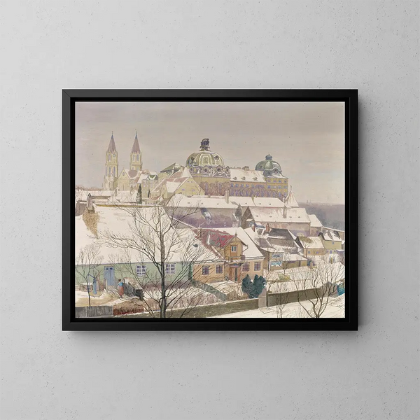 Klosterneuburg im Winter - Max Kahrer — gerahmtes Bild an der Wand