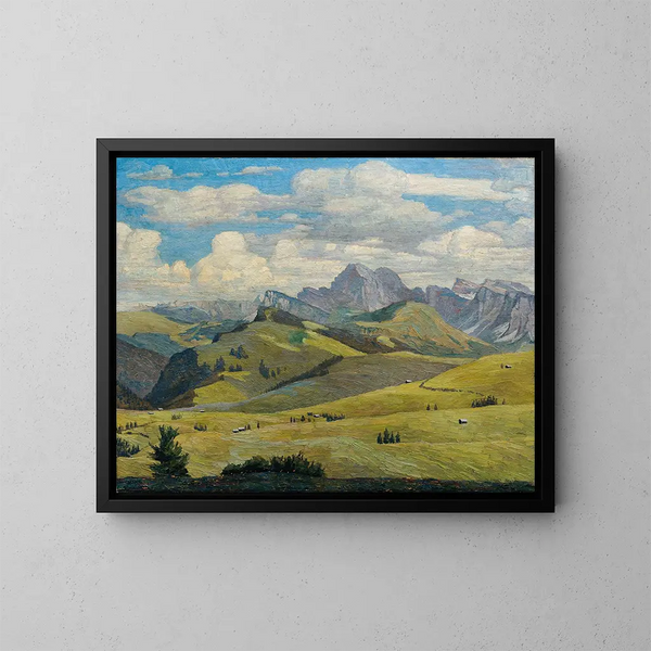 Alpe de Siusi Südtirol - Max Kahrer — gerahmtes Bild an der Wand