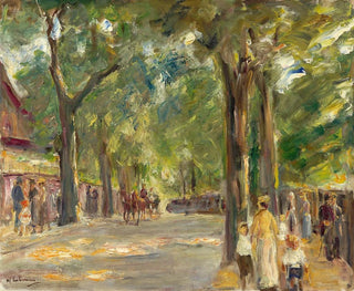 Max Liebermann - Die Groe Seestrasse in Wannsee mit Spaziergngern.webp