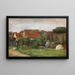 Maisons de Village avec Tournesols - Max Liebermann — gerahmtes Bild an der Wand