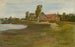Rue de village à Militsch Paysage avec étang - Max Liebermann — artwork view
