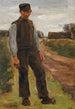 Paysan in piedi su un sentiero - Max Liebermann — vista dell’opera