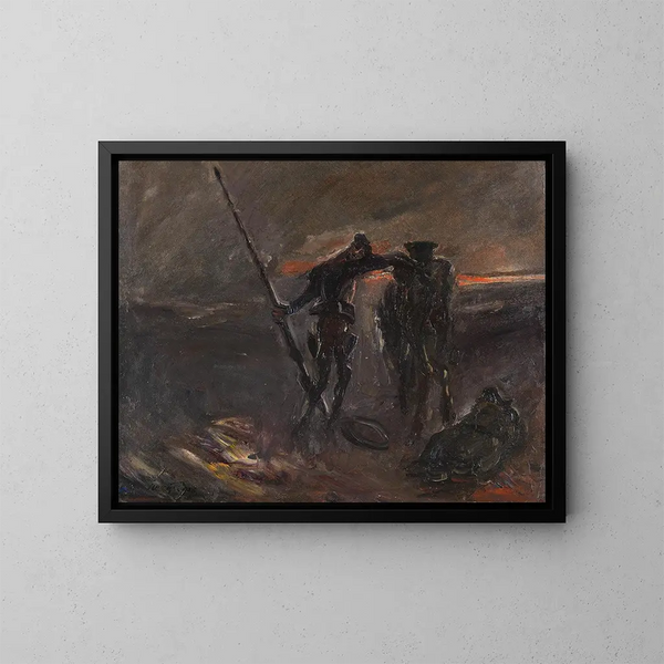 Don Quichotte, die Nacht, Don Quichotte und Rosinante - Max Slevogt — gerahmtes Bild an der Wand