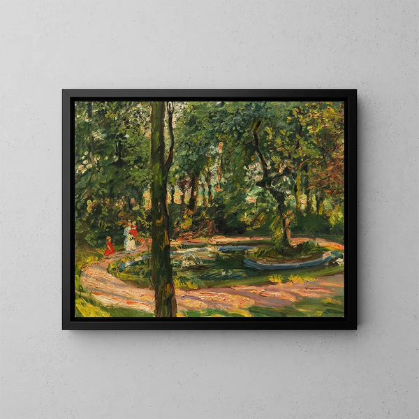 Kinder am Teich im Garten von Godramstein - Max Slevogt — gerahmtes Bild an der Wand