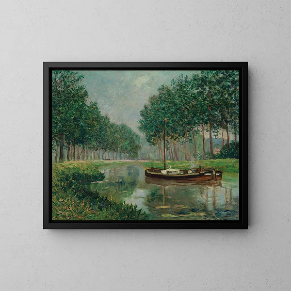Chaland sur le canal - Maxime Maufra — gerahmtes Bild an der Wand