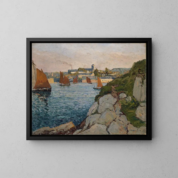 Douarnenez bei Sonnenlicht - Maxime Maufra — gerahmtes Bild an der Wand
