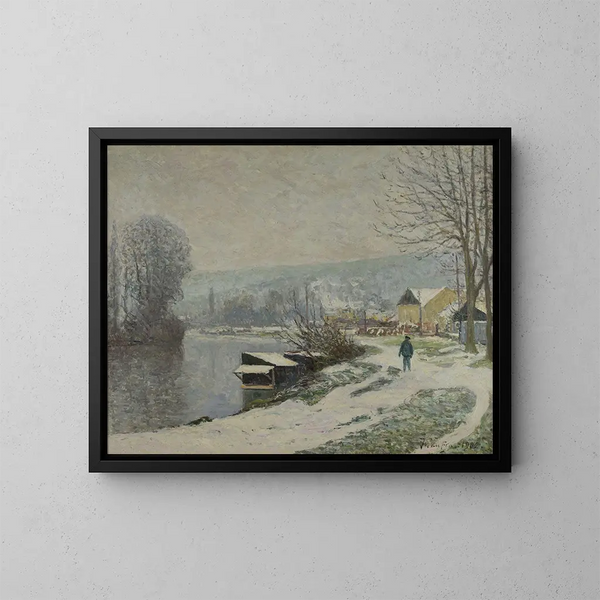 Die Schneelandschaft in Port-Marly - Maxime Maufra — gerahmtes Bild an der Wand