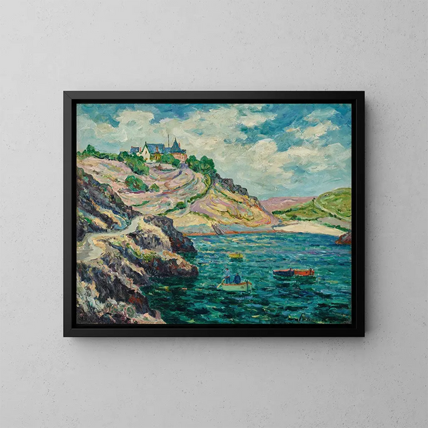Le fond de l'anse de Port-Goulphar, Belle-Île - Maxime Maufra — gerahmtes Bild an der Wand