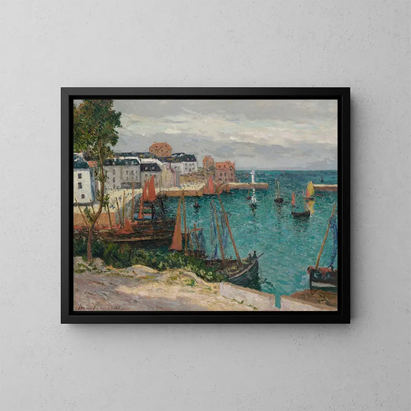 Der Hafen von Sauzon, Belle-Île-en-Mer - Maxime Maufra — gerahmtes Bild an der Wand