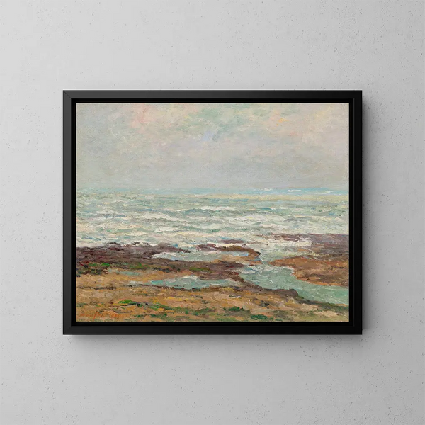 Marine-Gemälde, aufsteigende See bei Yport - Maxime Maufra — gerahmtes Bild an der Wand