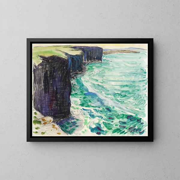 Die Klippe - Maxime Maufra — gerahmtes Bild an der Wand