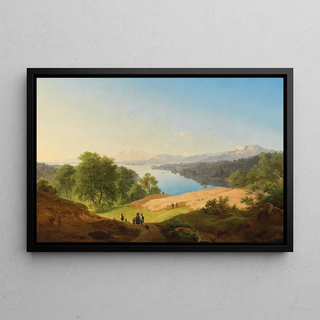 Maximilian Haushofer - A Scene on Lake Starnberg in the Background Starnberg Castle and Rose Island.webp