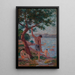 Saint-Tropez badende unter der Pinienwald - Maximilien Luce — gerahmtes Bild an der Wand
