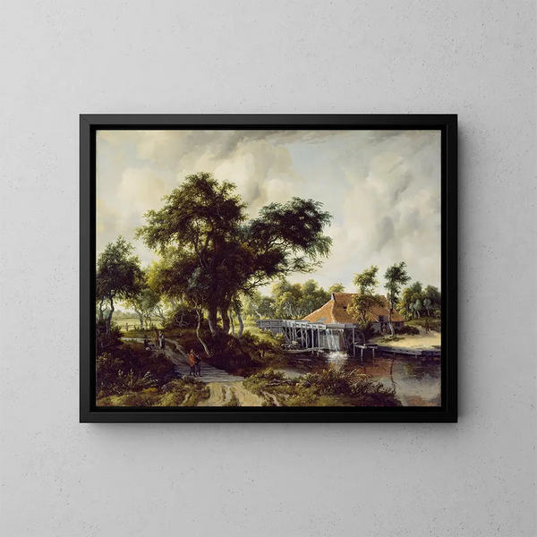 Un moulin à eau - Meindert Hobbema — quadro incorniciato alla parete