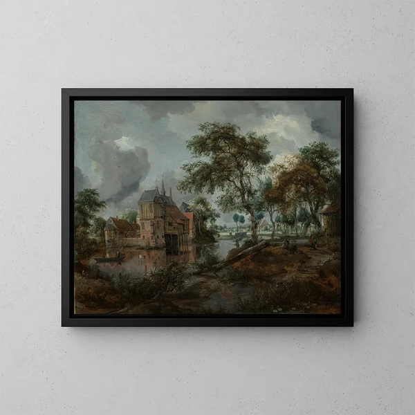 Il castello di Ootmarsum - Meindert Hobbema — quadro incorniciato alla parete