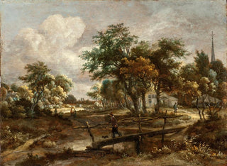 Landschaft mit einem Steg - Meindert Hobbema — Ansicht des Kunstwerks