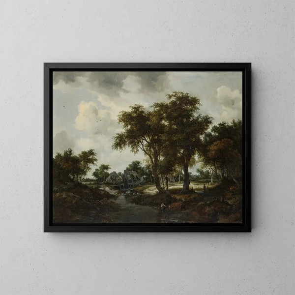 Le Moulin à eau, le paysage de Trevor - Meindert Hobbema — quadro incorniciato alla parete