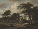 paesaggio boscoso con cottage e cavaliere - Meindert Hobbema — vista dell’opera