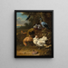 Hühner und Tauben in einer Landschaft - Melchior d'Hondecoeter — gerahmtes Bild an der Wand