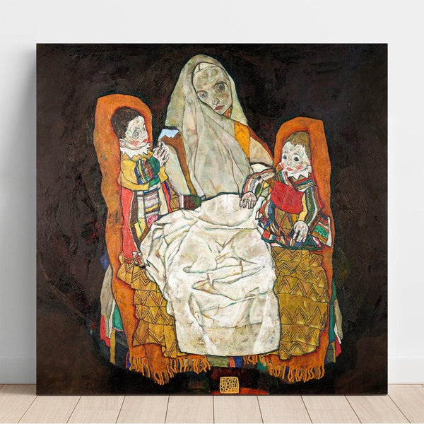 Mère avec 2 enfants III - Egon Schiele | Reproduction Tableau Décoration murale affiche copie