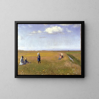 Michael Ancher - Children and young girls picking flowers in a field north of Skagen.webp