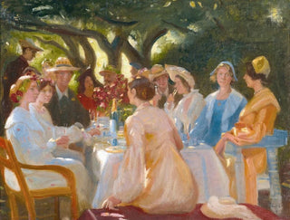 Das Frühstück der Schauspieler in Skagen - Michael Ancher — Ansicht des Kunstwerks