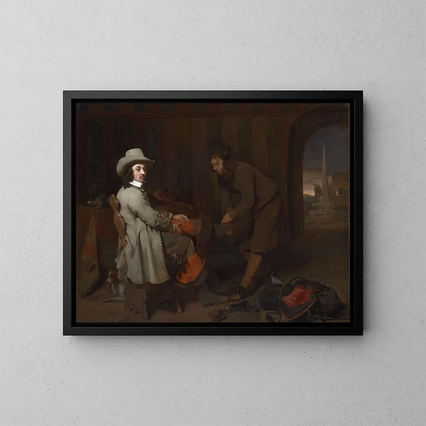 Anthonij de Bordes und sein Diener - Michael Sweerts — gerahmtes Bild an der Wand