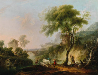 Michael Wutky - A Mediterranean landscape with shepherds and their flock.webp