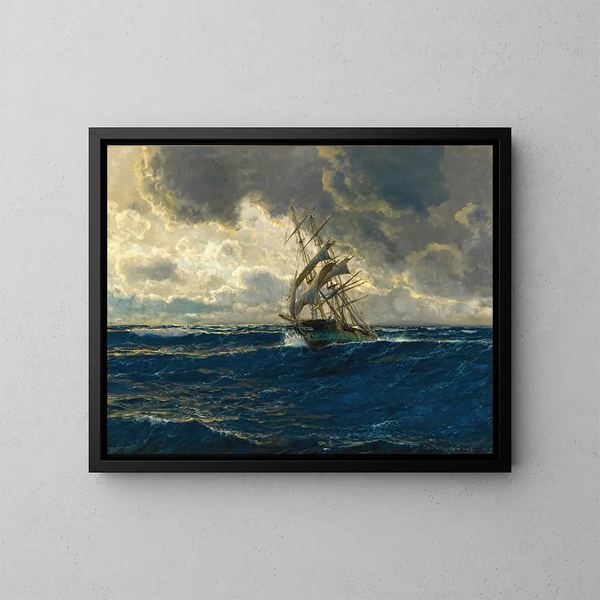 Ein Dreimaster auf See - Michael Zeno Diemer — gerahmtes Bild an der Wand