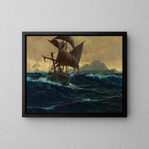Der Geisterschiff - Michael Zeno Diemer — gerahmtes Bild an der Wand